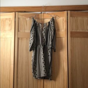 Black and Cream Cutout Cinch Dress